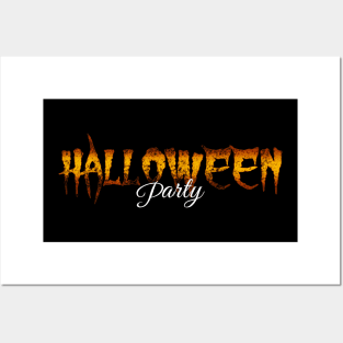 halloween text Posters and Art